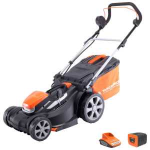 Yard Force 40V 34cm Cordless Lawnmower with Lithium-Ion battery & Quick Charger LM G34A - GR 40 range
