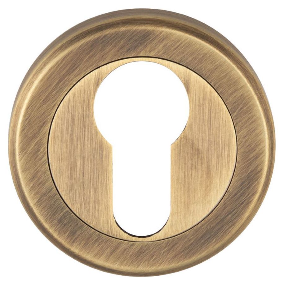 Serozzetta Euro Profile Escutcheon - Antique Brass