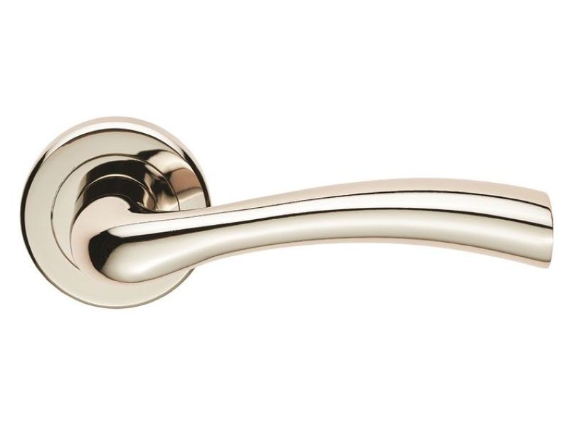 Image of Serozzetta Cinquanta Polished Nickel Round Rose Door Handle - 1 Pair