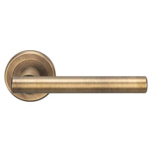 Serozzetta Philadelphia Lever on Concealed Fix Round Rose Door Handle - Antique Brass