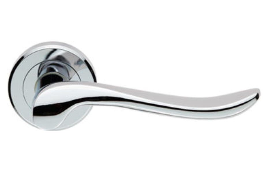 Serozzetta Verdun Polished Chrome Round Rose Door Handle - 1 Pair