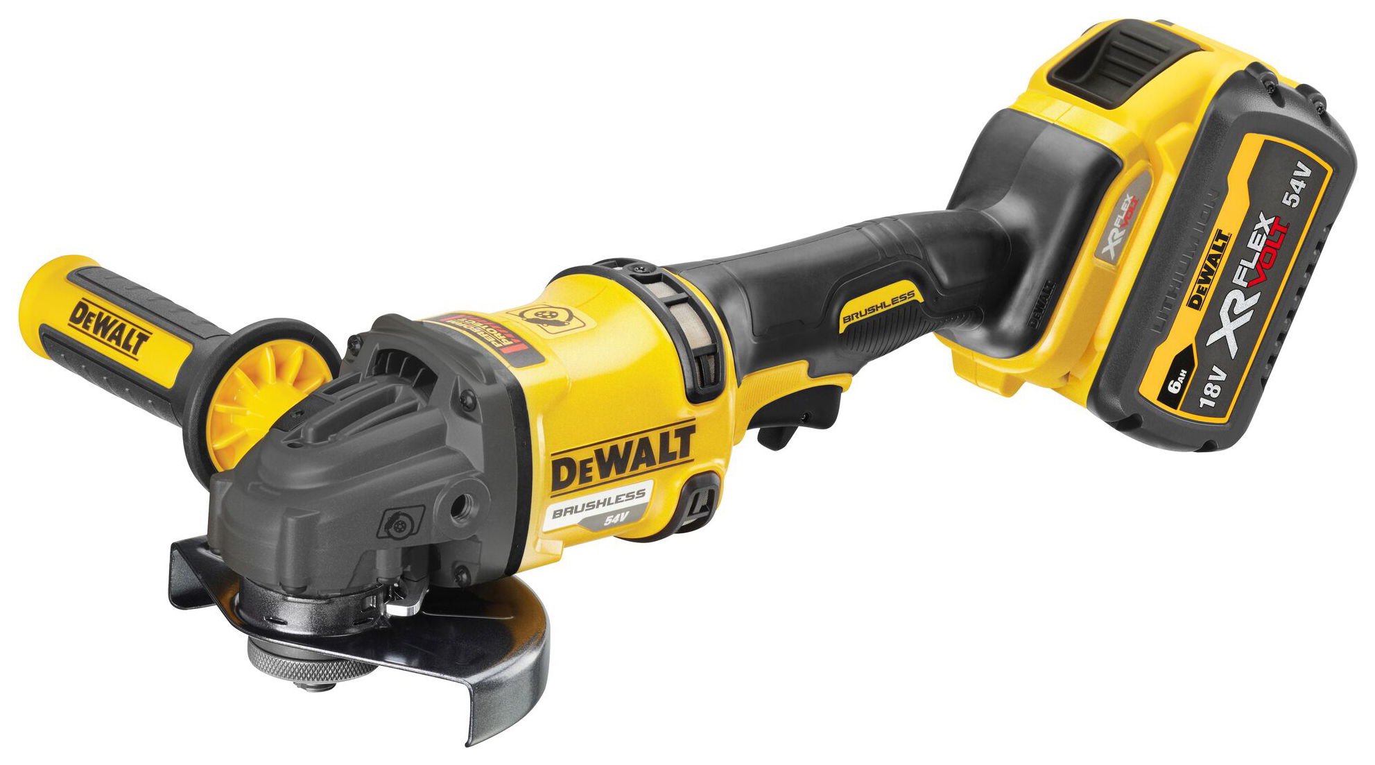 Image of DEWALT DCG418T2-GB 54V 2 x 6.0Ah XR FLEXVOLT 125mm Cordless Angle Grinder