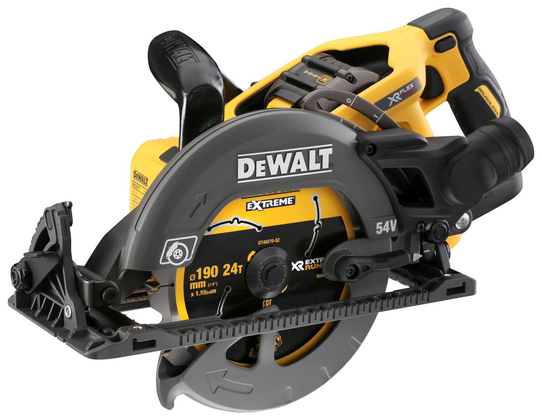 Image of DEWALT DCS577T2-GB 54V XR FLEXVOLT 2 X 6.0Ah 190mm Cordless High Torque Circular Saw