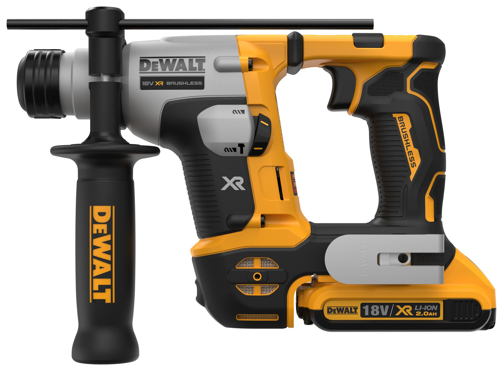 Image of DEWALT DCH172D2-GB 18V XR Brushless 2 x 2.0Ah Cordless Compact 16mm SDS+ Hammer Drill