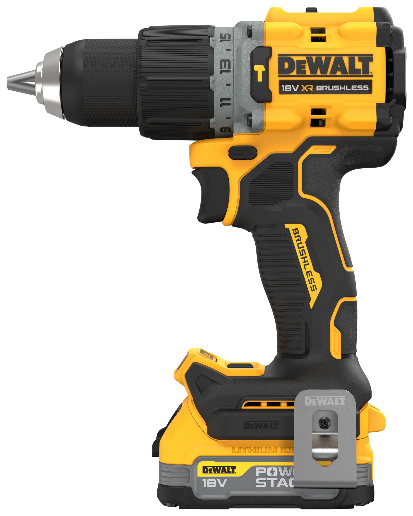 Image of DEWALT DCD805E2T-GB 18V XR Cordless Compact 2 x Powerstack Battery Brushless Hammer Drill Driver