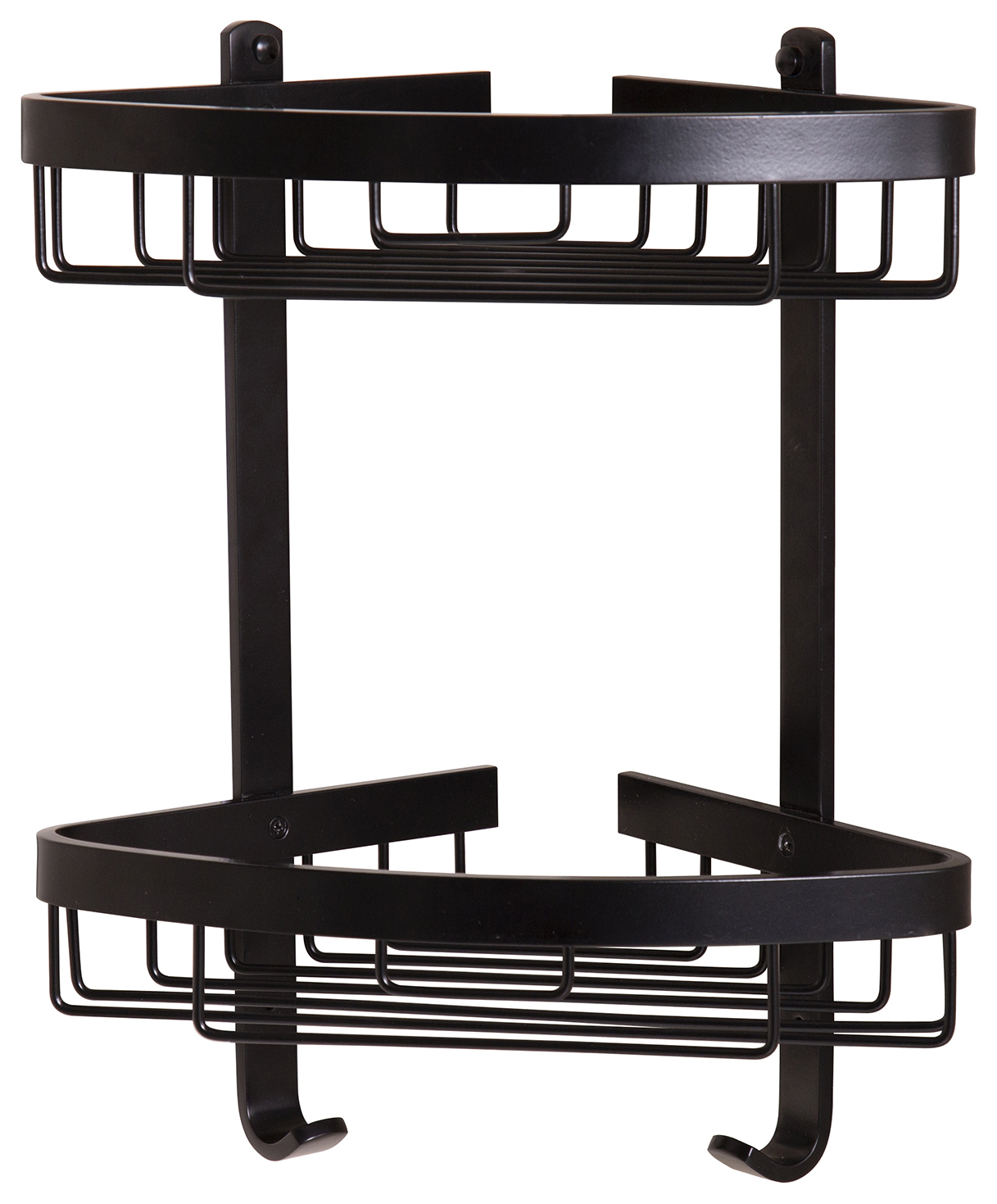 Croydex Large 2 Tier Corner Bathroom Storage Basket - Black