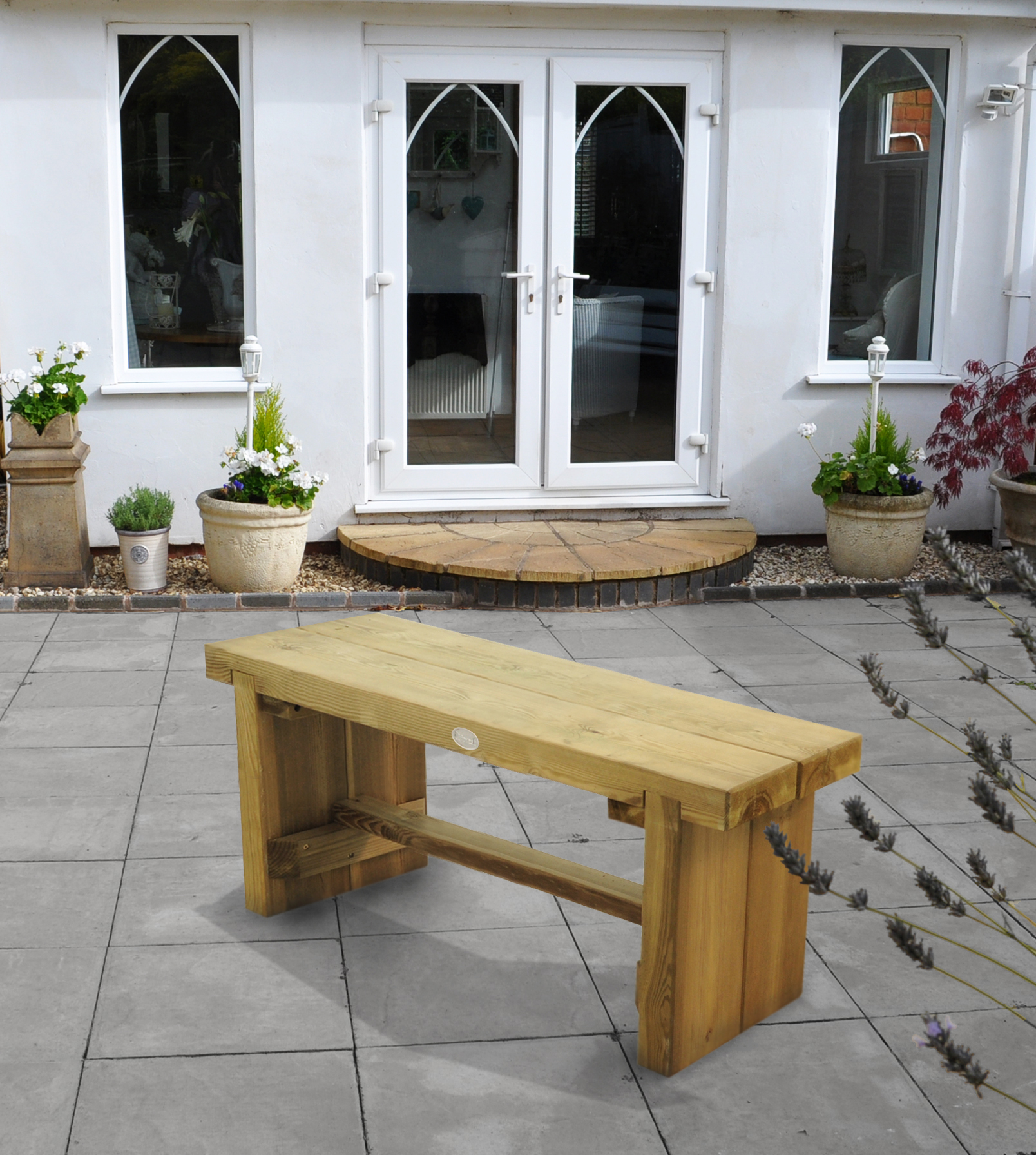 Image of Forest Garden Double Sleeper Bench - 1.2m