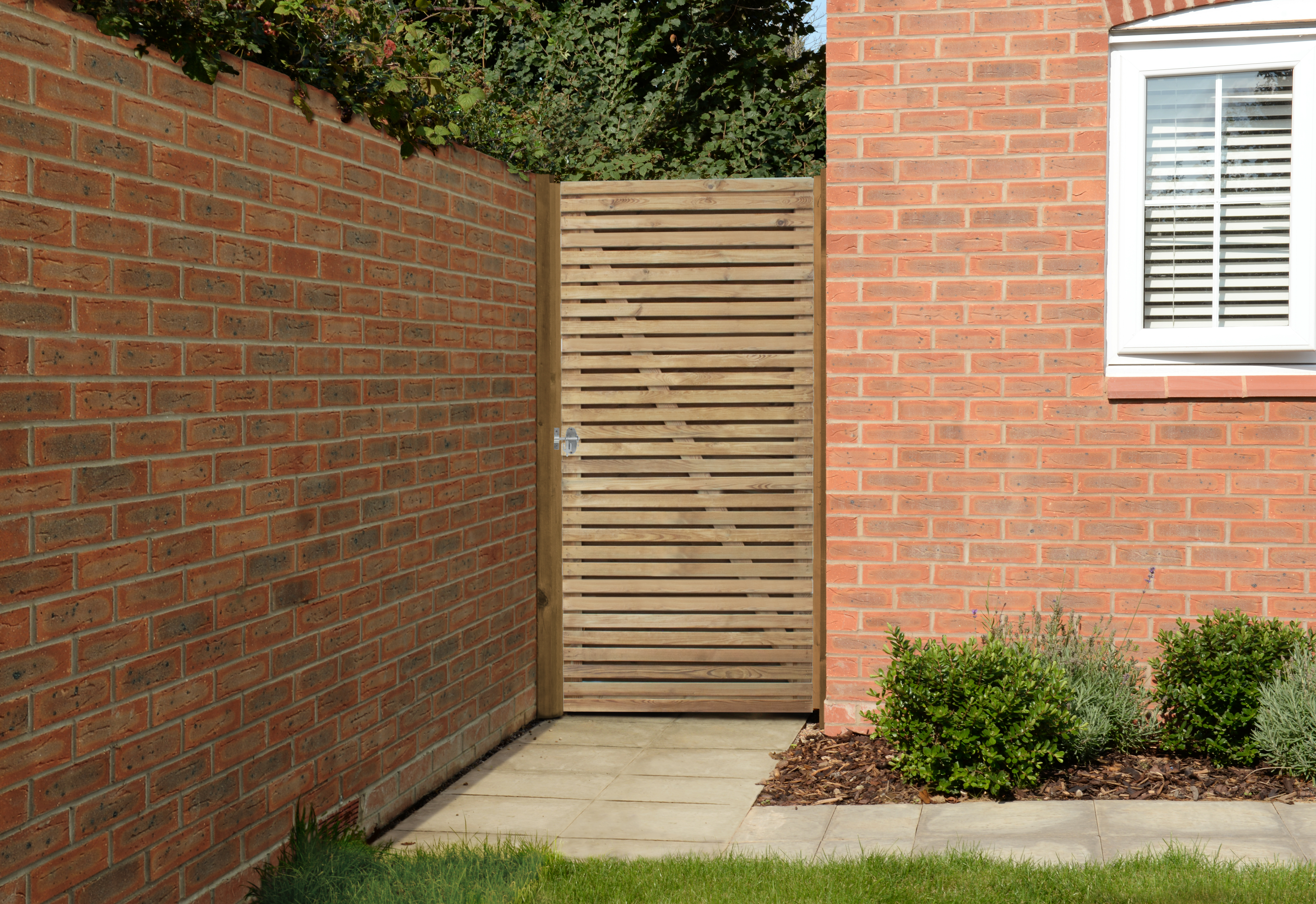 Forest Garden Double Slatted Timber Gate - 1800 x 900mm