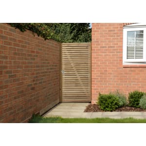 Forest Garden Double Slatted Timber Gate - 1800 x 900mm