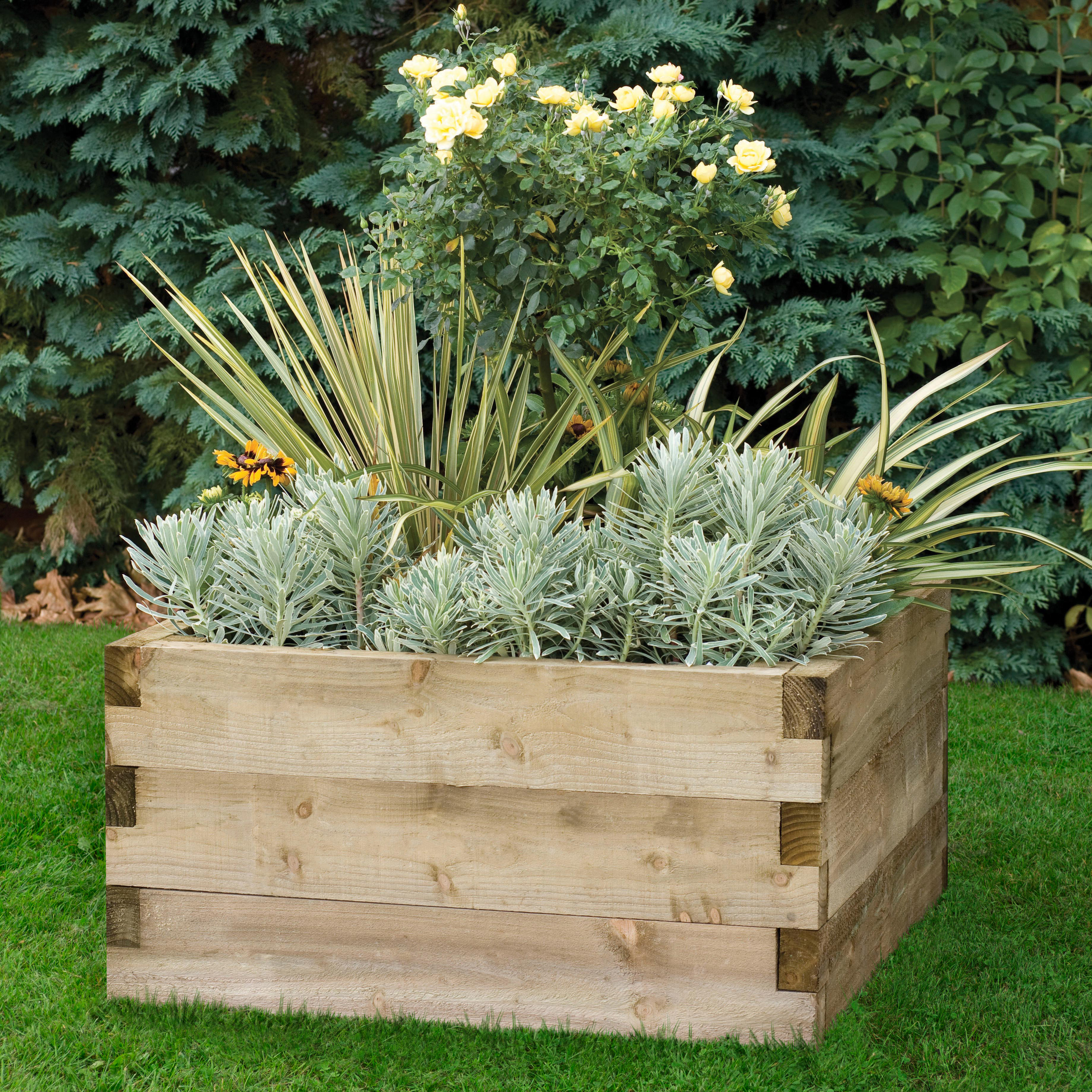 Image of Forest Garden Caledonian Square Raised Bed - 420 x 900 x 900mm