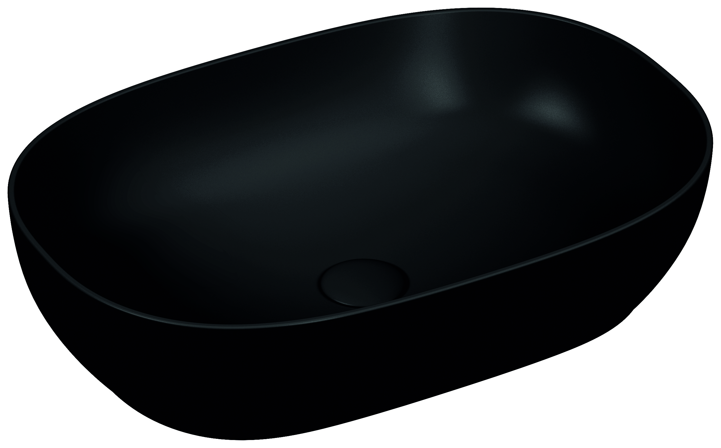 Image of VitrA Outline Oval Matt Black Countertop Basin - 590mm