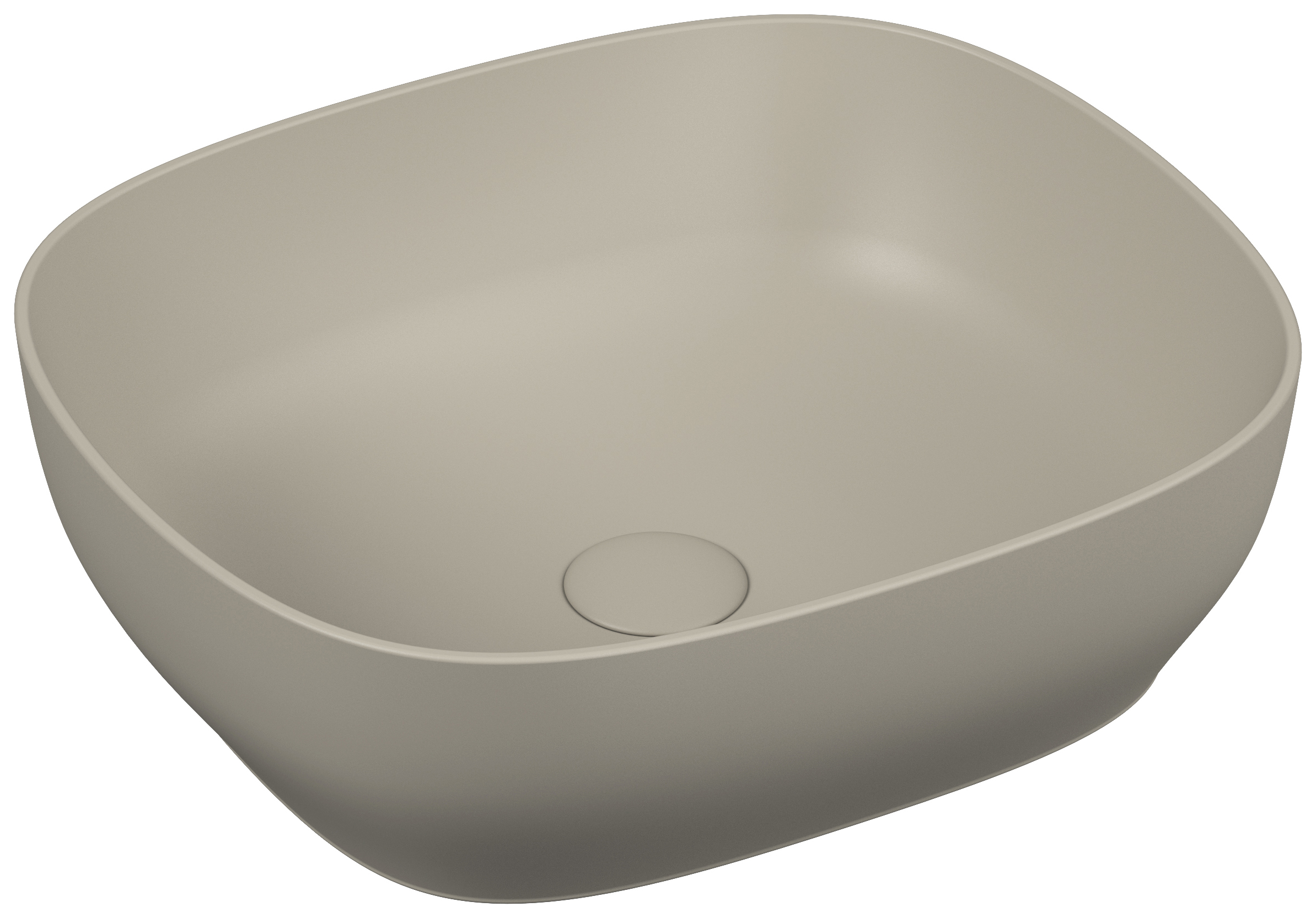 Image of VitrA Outline Square Matt Taupe Countertop Basin - 475mm