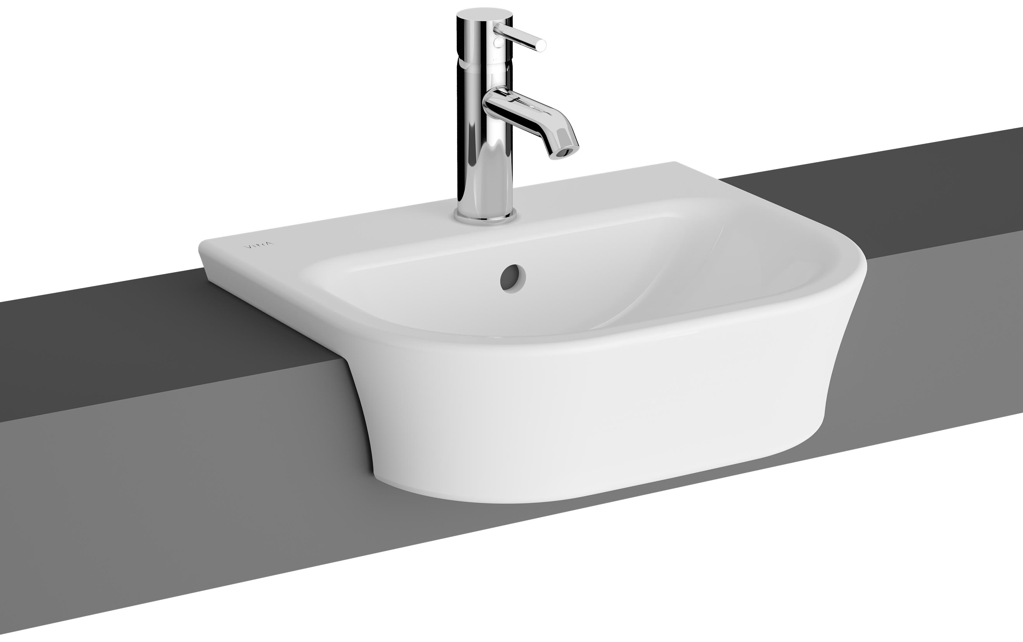 Kerala 1 Tap Hole Semi Recessed Cloakroom Basin