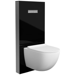 VitrA Vitrus Glass Surround Concealed Cistern for Wall Hung Toilet Pans - Black