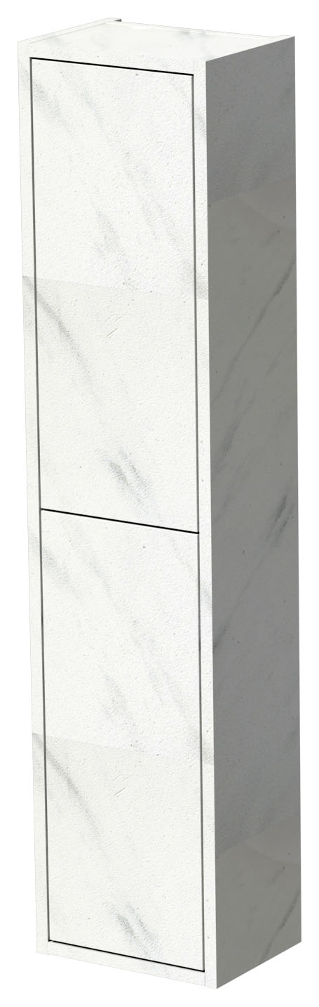 Image of Wickes Tallinn White Marble Push To Open Tower Unit - 1300 x 300mm