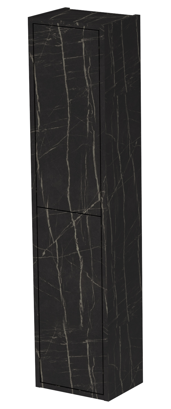 Image of Wickes Tallinn Black Marble Push To Open Tower Unit - 1300 x 300mm
