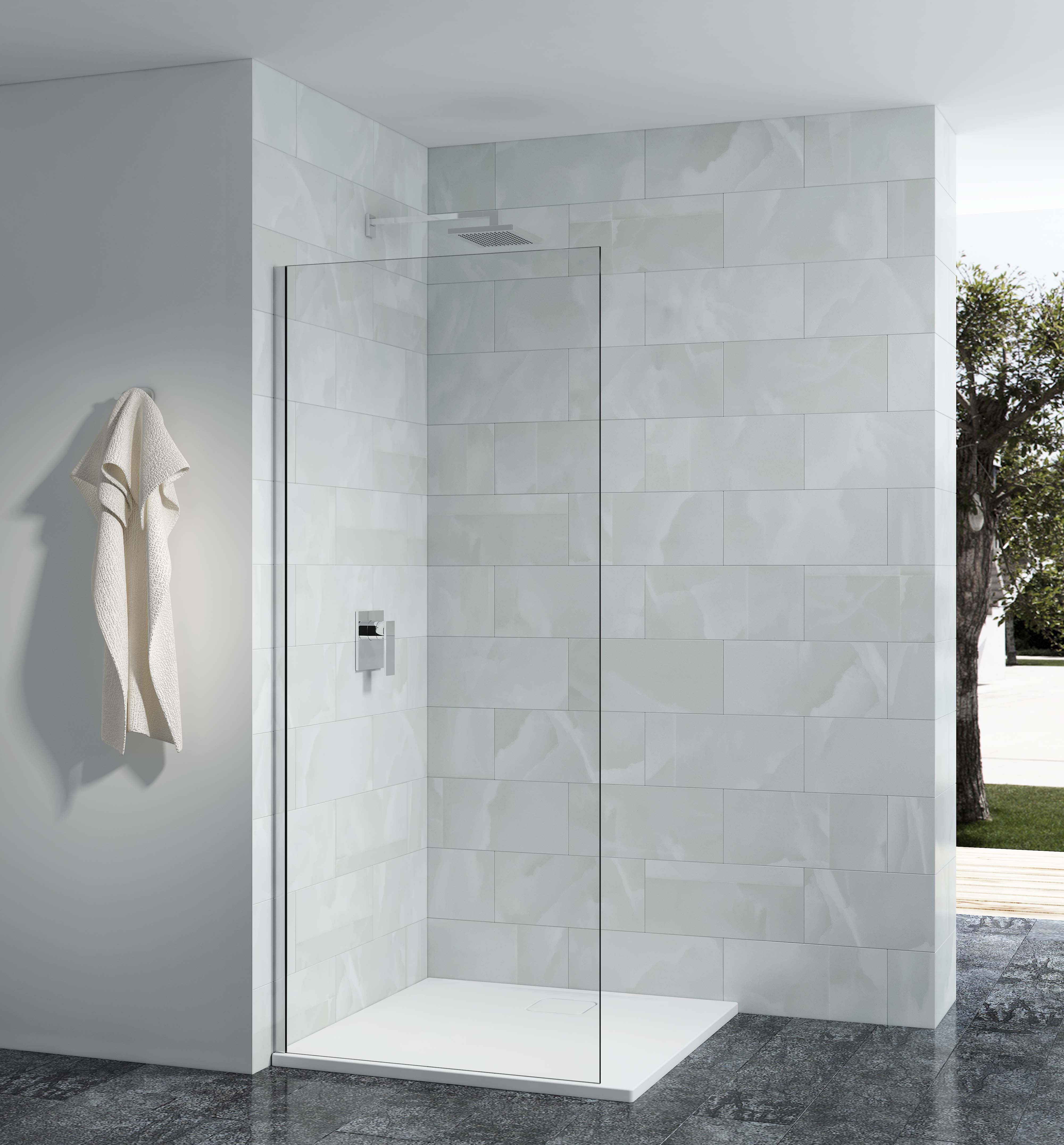 Nexa By Merlyn 10mm Chrome Frameless Wet Room