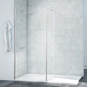 Nexa By Merlyn 10mm Chrome Frameless Swivel Wet Room Shower Panel Only - 300mm
