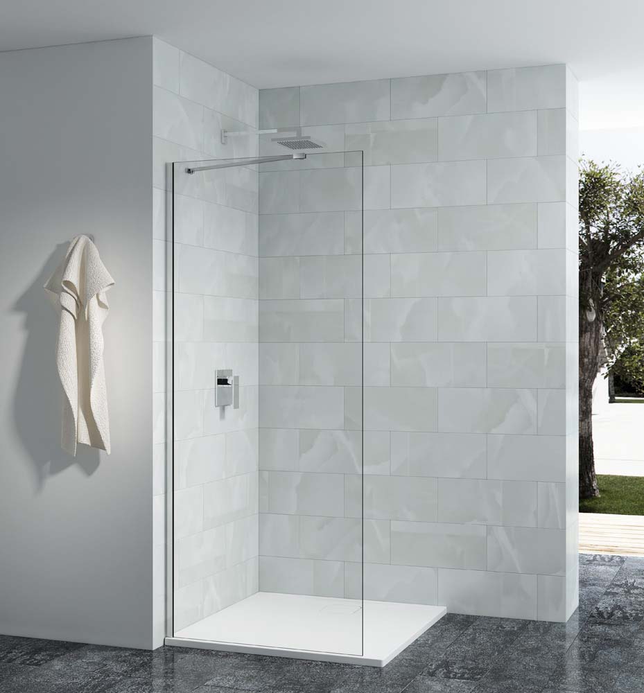 Image of Nexa By Merlyn 10mm Chrome Frameless Wet Room Shower Screen Only - 900mm