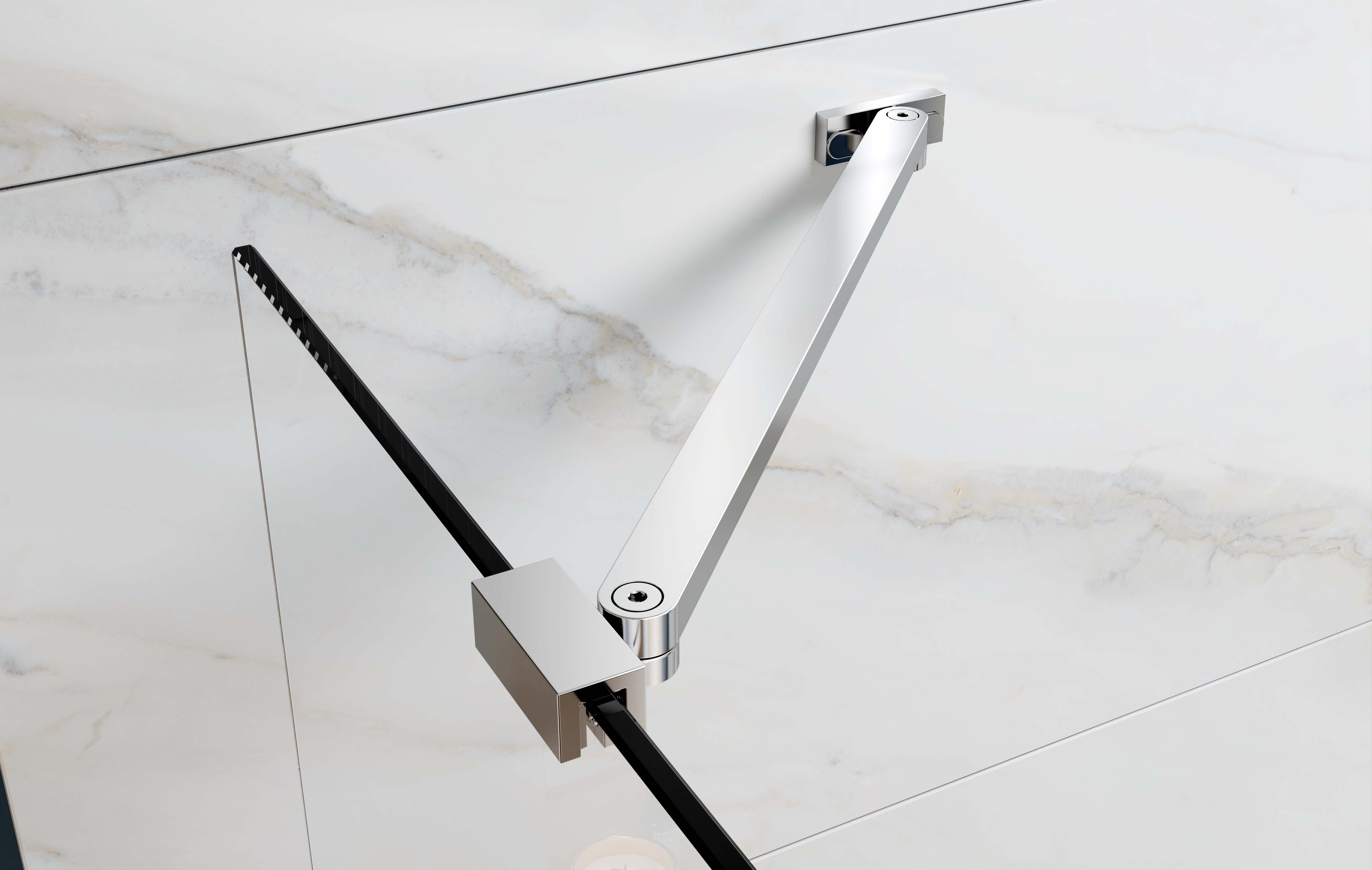 Nexa By Merlyn Chrome Angled Stabilising Bar Only - 350mm