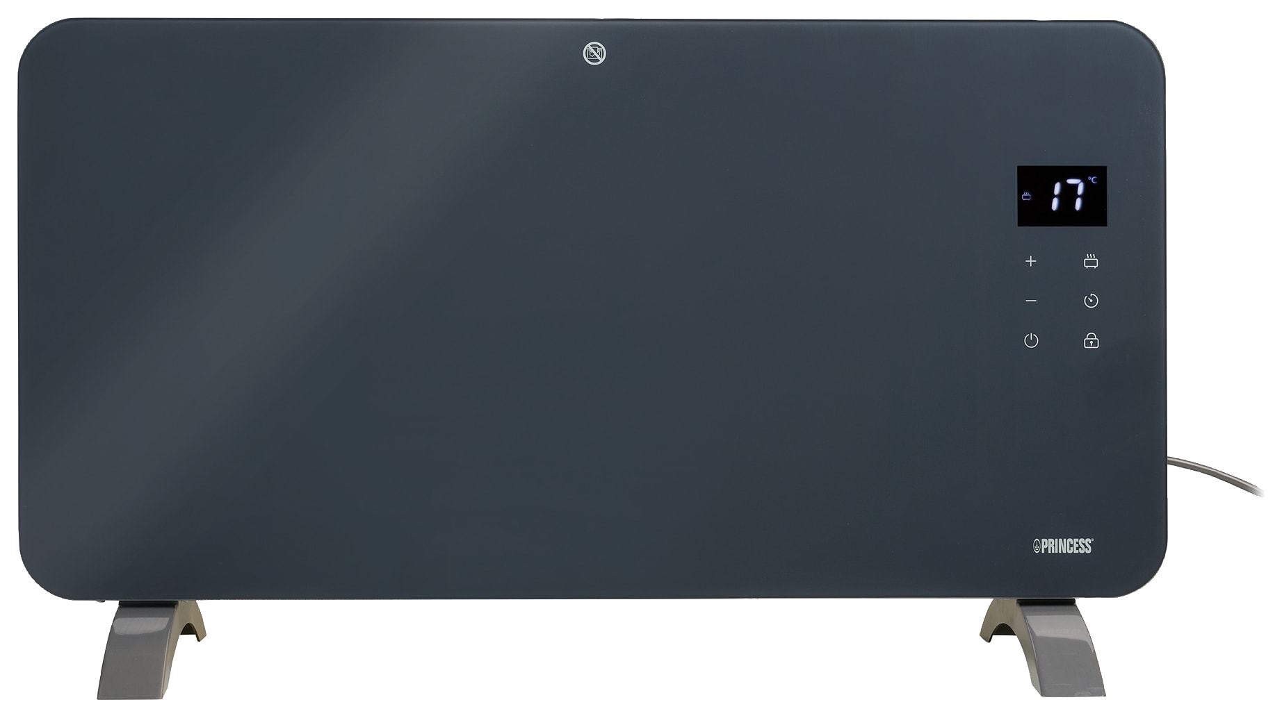 Princess Smart 1500W Glass Panel Heater - Grey | Wickes.co.uk