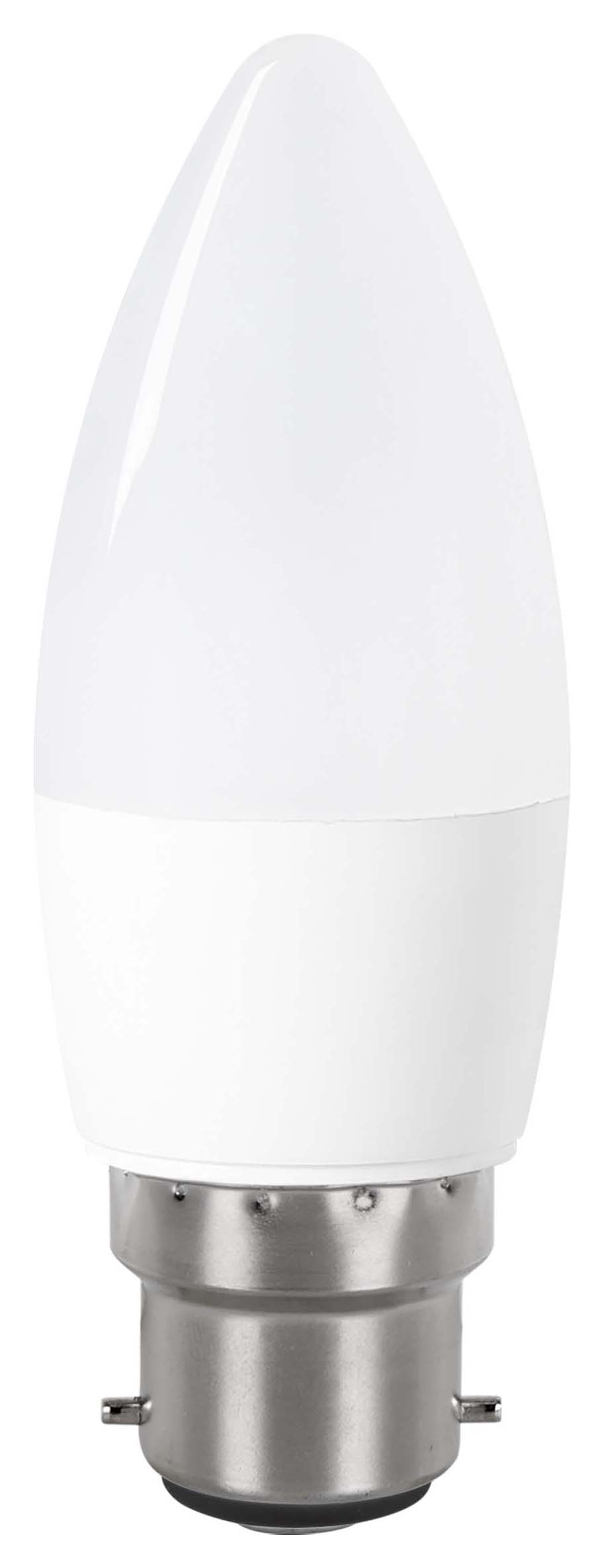 Wickes Non-Dimmable Opal LED B22 Candle 4.9W Warm White Light Bulb