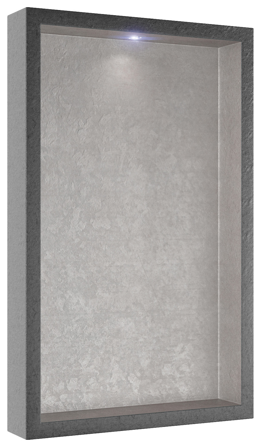 Abacus Pre-finished Metallic Aluminium Effect Recessed Bathroom Storage Unit 420 x 350 x 180mm