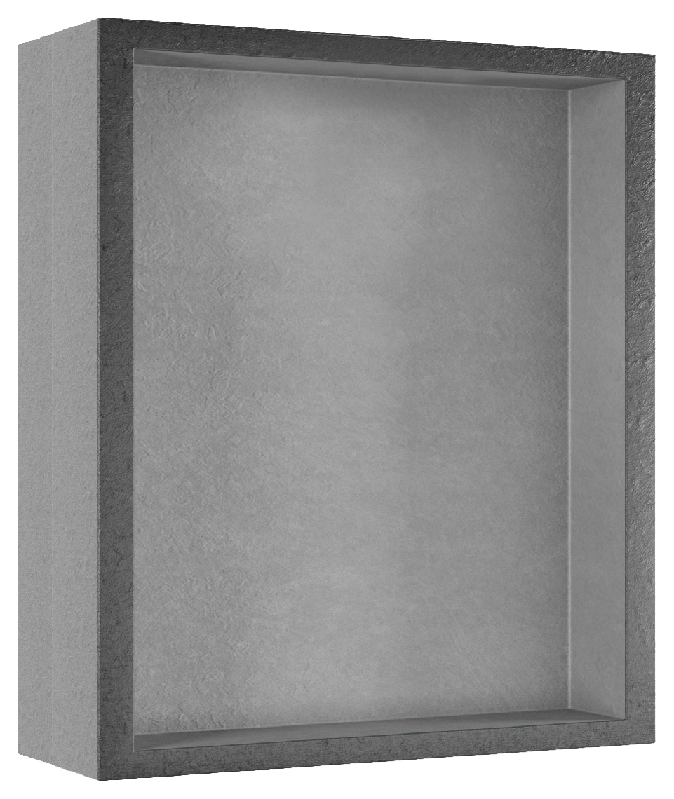 Abacus Pre-finished Metallic Zinc Effect Recessed Bathroom Storage Unit 350 x 350 x 180mm