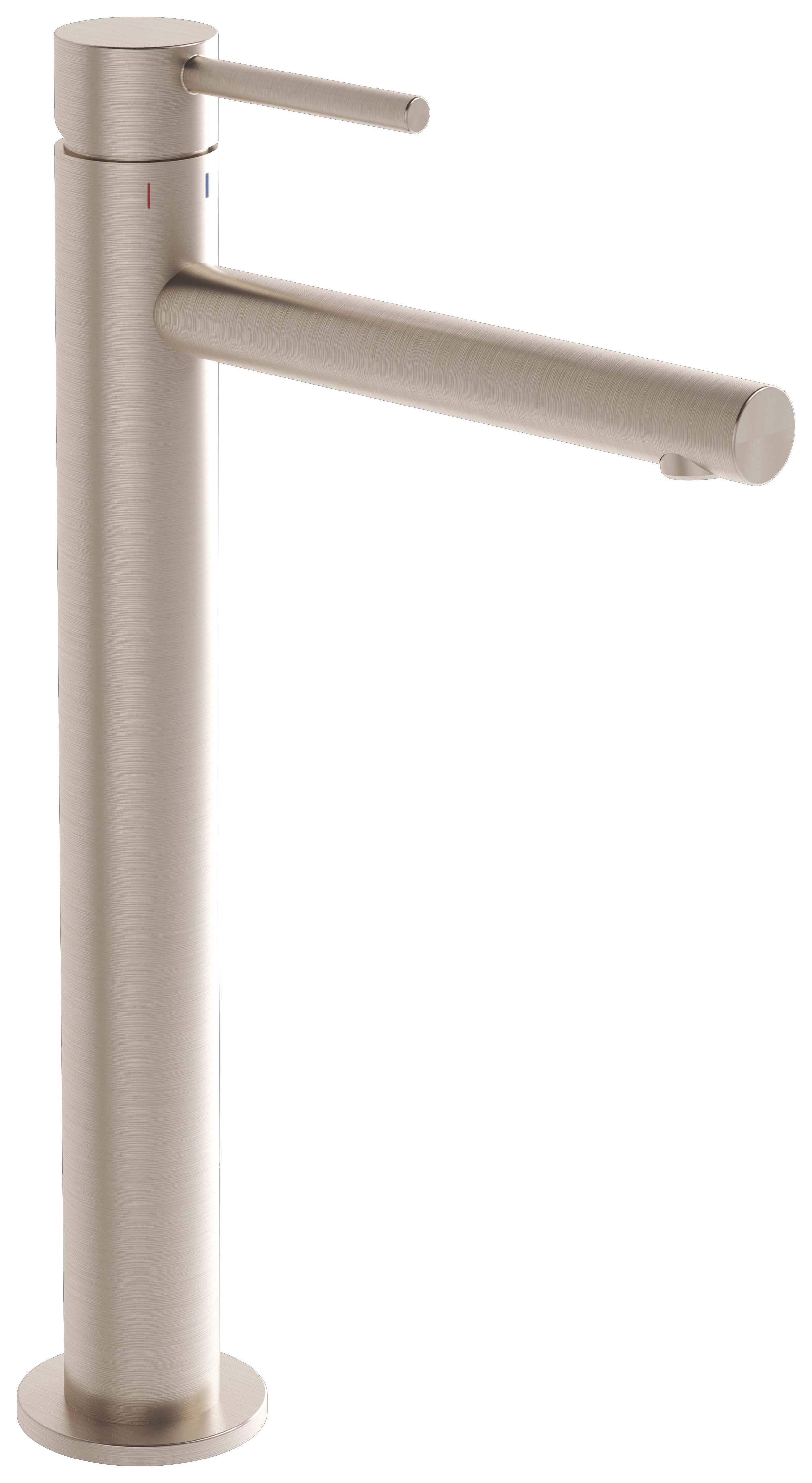 VitrA Origin Tall Neck Mono Basin Mixer Tap - Brushed Nickel