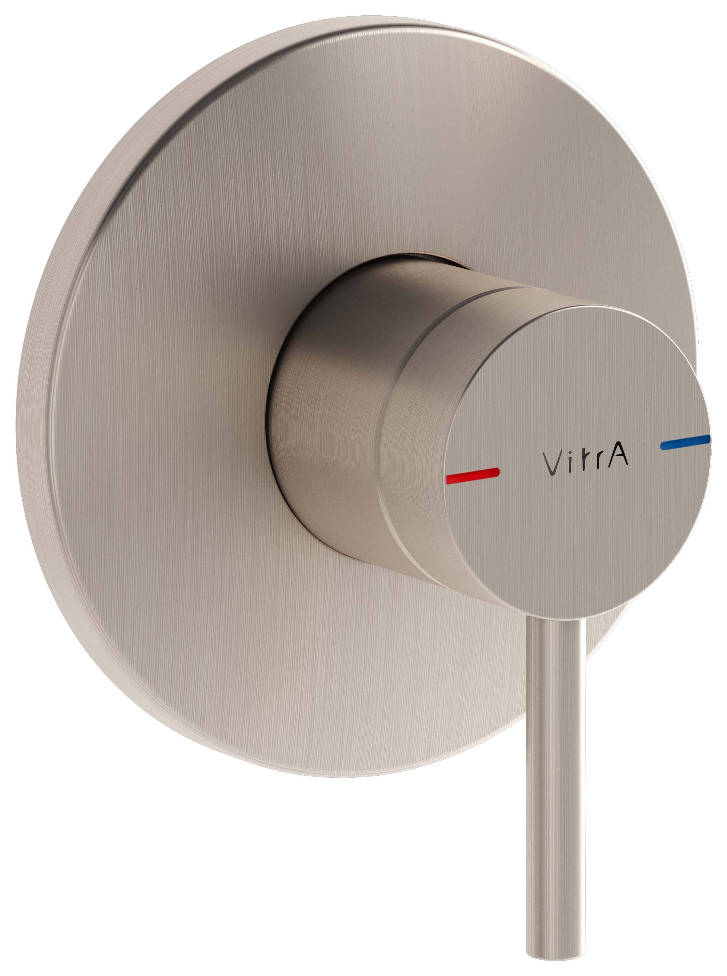 VitrA Origin Round Built-In 1 Way Exposed Shower Mixer Valve - Brushed Nickel