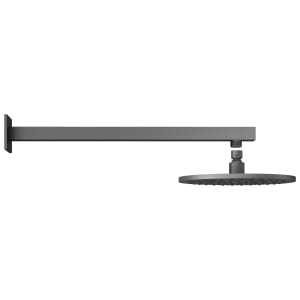 Wickes 250mm Wall Mounted Round Shower Head with Square Arm - Matt Anthracite