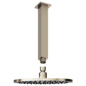 Hadleigh 250mm Ceiling Mounted Round Shower Head with Square Arm - Brushed Nickel