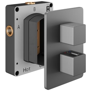 Hadleigh Concealed 1 Outlet Square Thermostatic Shower Valve - Matt Anthracite