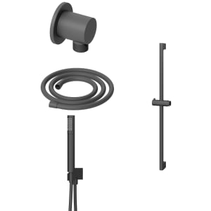 Wickes Shower Riser Rail, Wall Outlet, 1.6m Hose & Handset Accessories Kit in Matt Anthracite