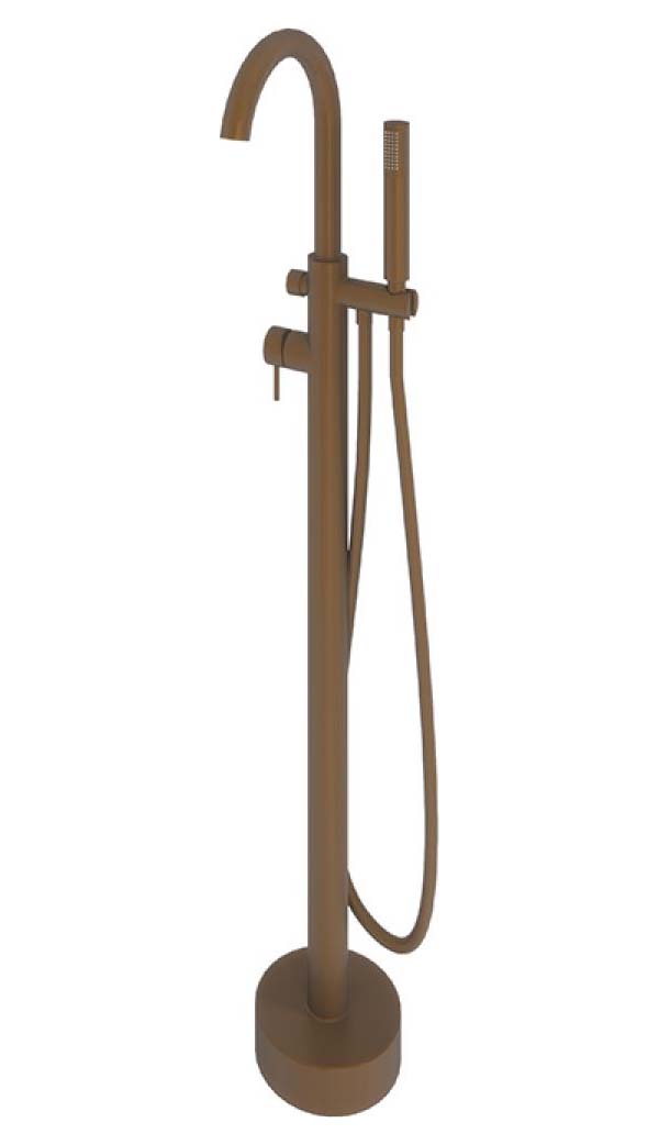 Image of Beckington Floor Standing Bath Shower Mixer Tap - Brushed Bronze