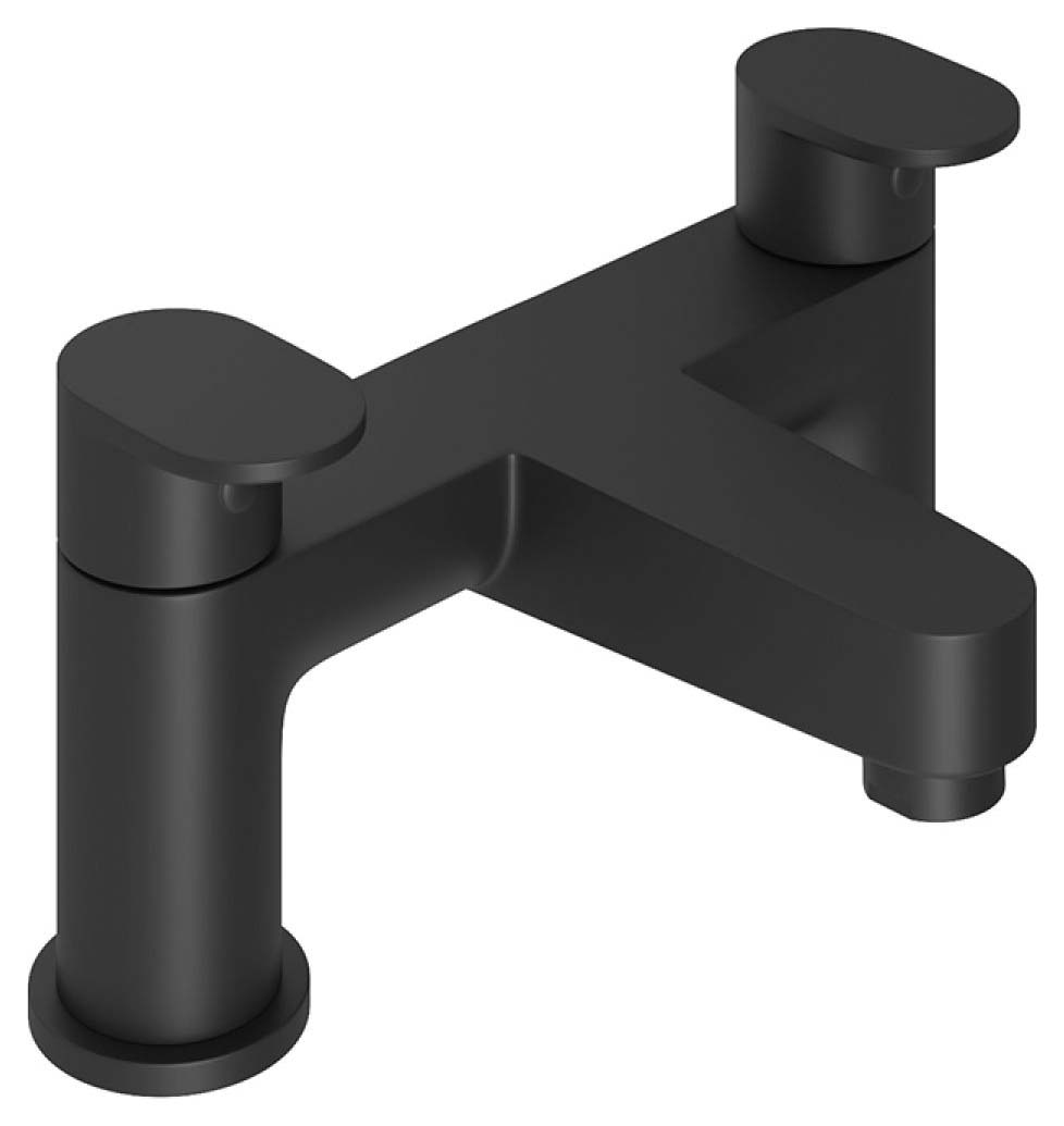 Image of Beckington Double Lever Deck Mounted Bath Filler Tap - Matt Black