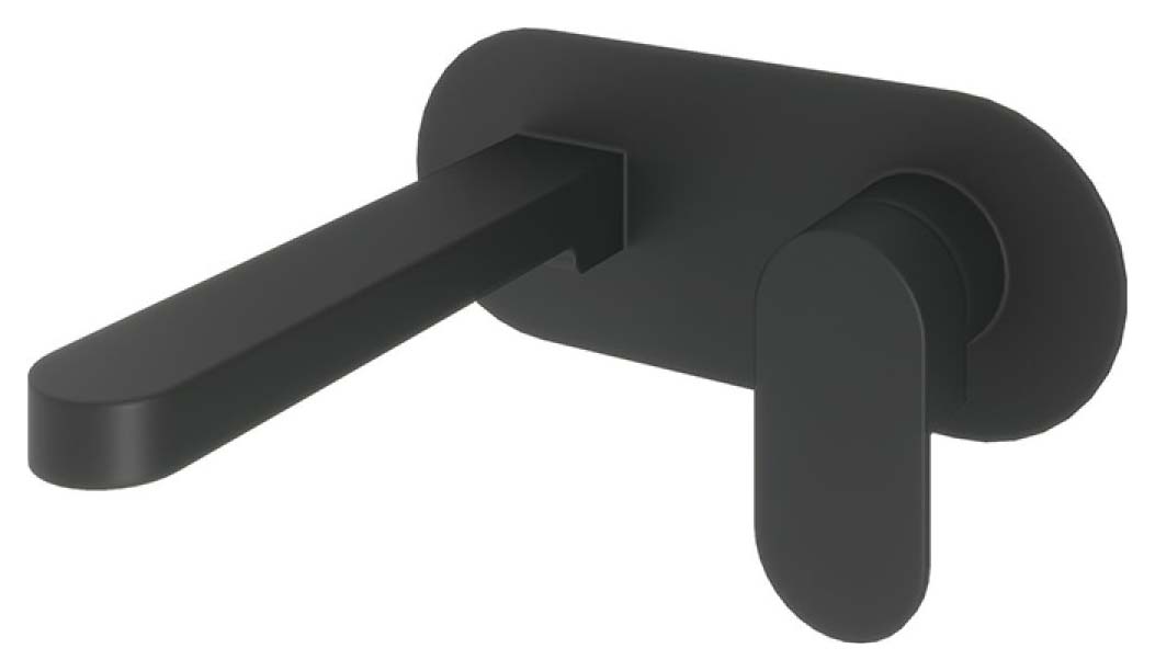 Image of Beckington Single Lever Wall Mounted Mono Basin Mixer Tap - Matt Black