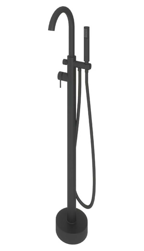 Beckington Floor Standing Bath Shower Mixer Tap with - Matt Black