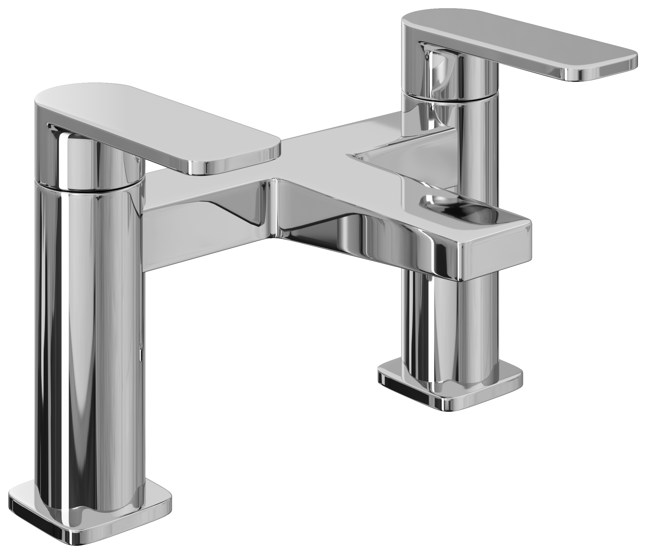 Hemington Double Lever Deck Mounted Bath Filler Tap - Chrome