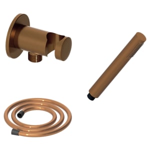 Hadleigh Shower Wall Outlet & Holder  1.25m Hose & Handset Accessories Kit in Brushed Bronze