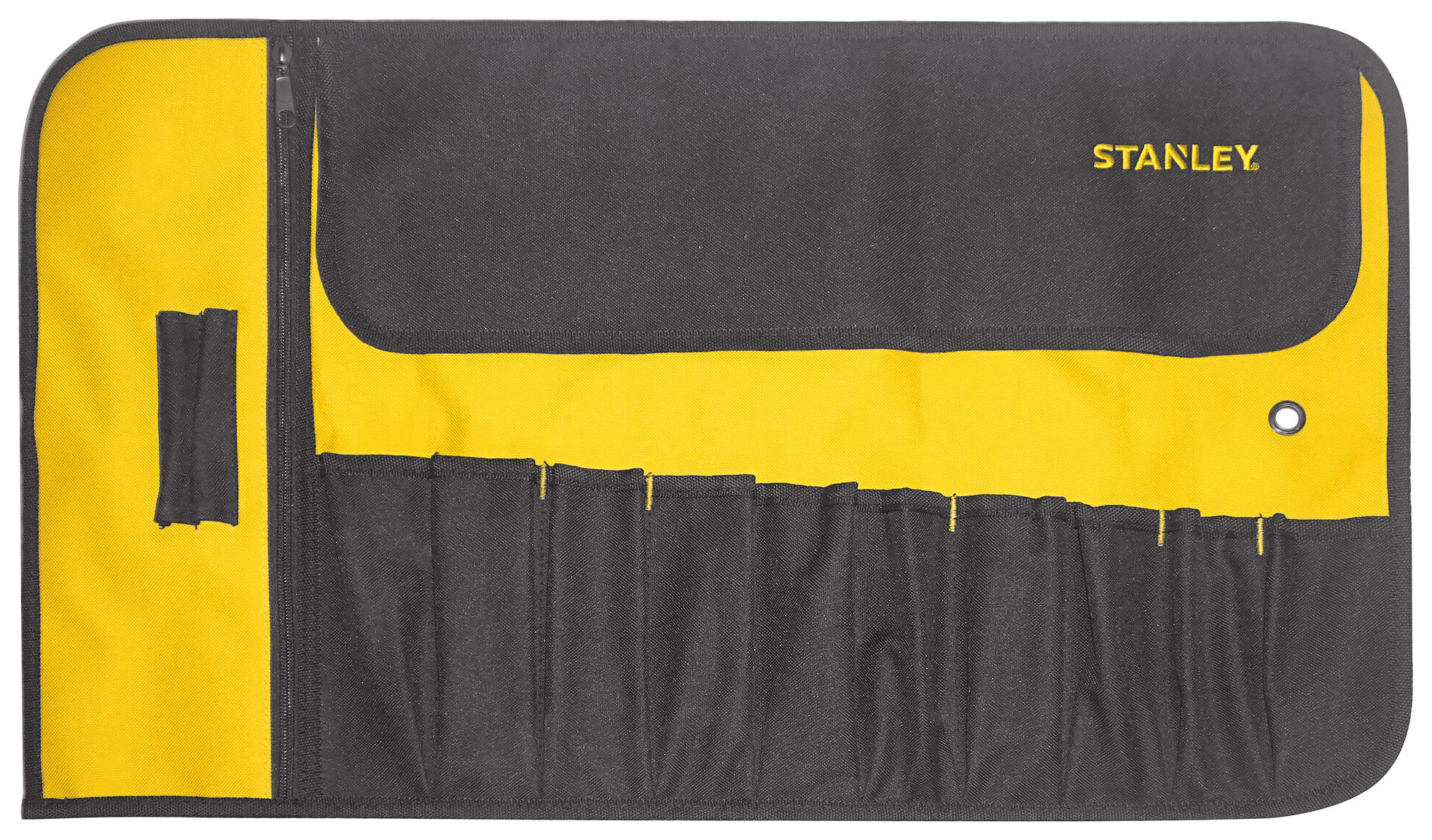 Image of Stanley 1-93-601 12 Pocket Tool Roll - Grey & Black