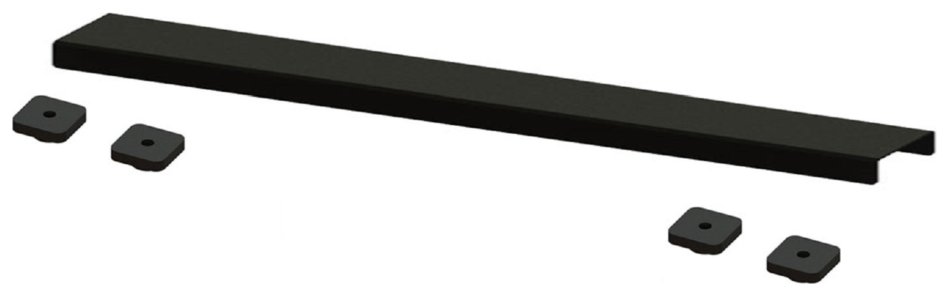 Wickes Linear Matt Black Trap Cover - 600mm