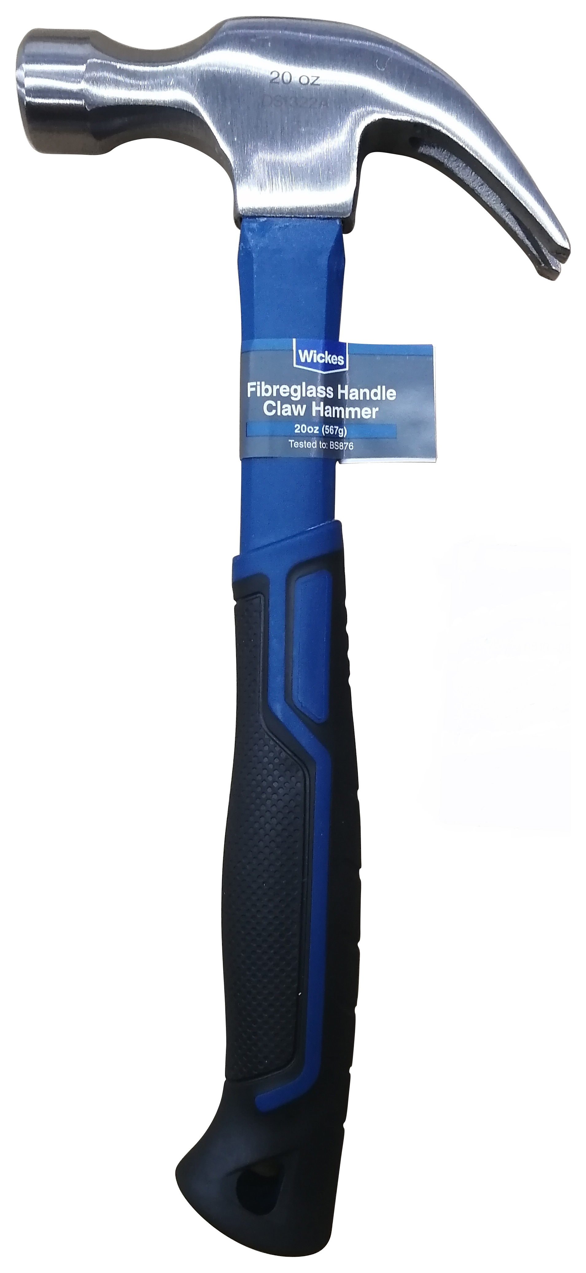 Image of Wickes Fibreglass Handle Claw Hammer 20oz