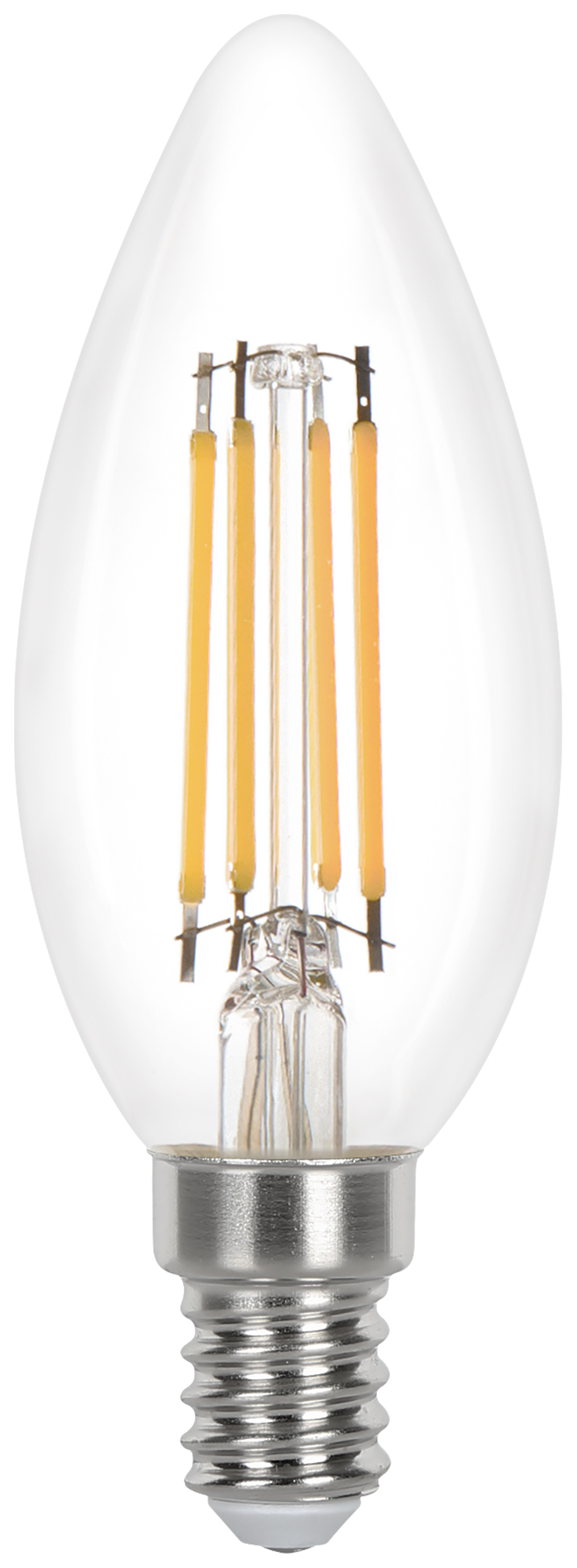 Wickes Non-Dimmable Filament E14 Candle 3.4W Warm White Light Bulb