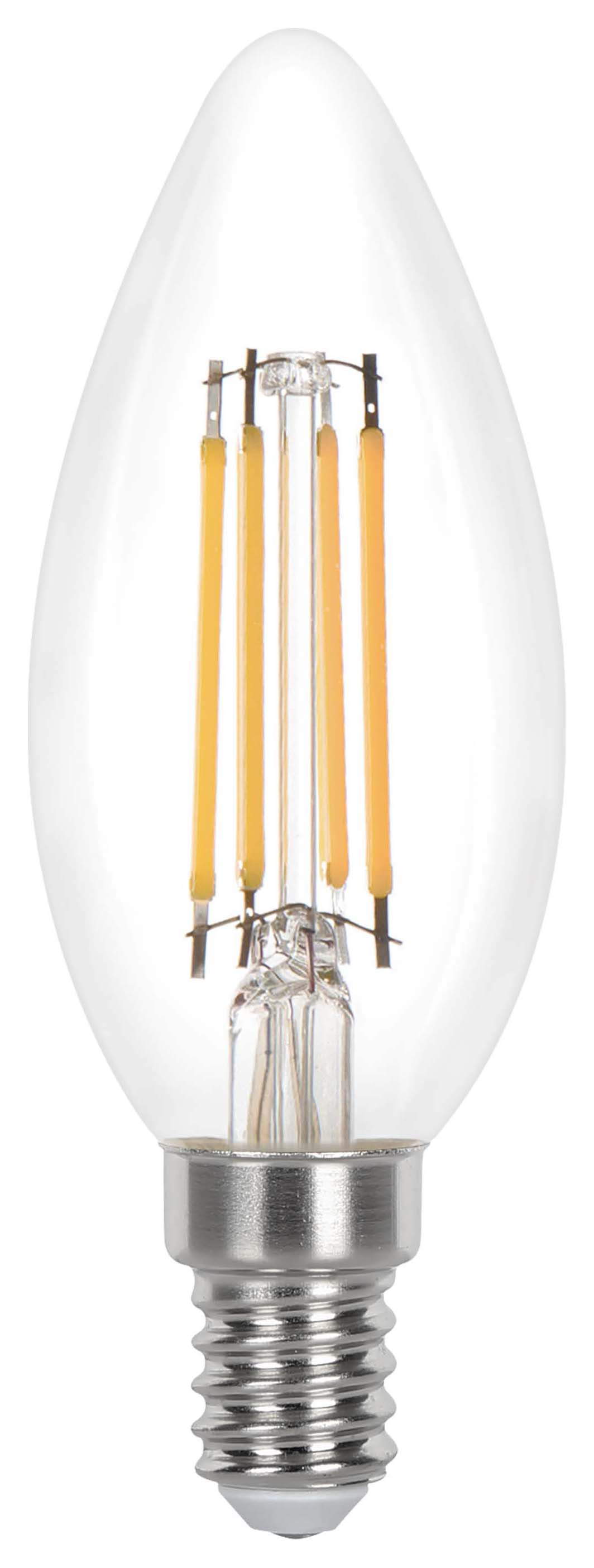Image of Wickes Dimmable Filament E14 Candle 3.4W Warm White Light Bulb