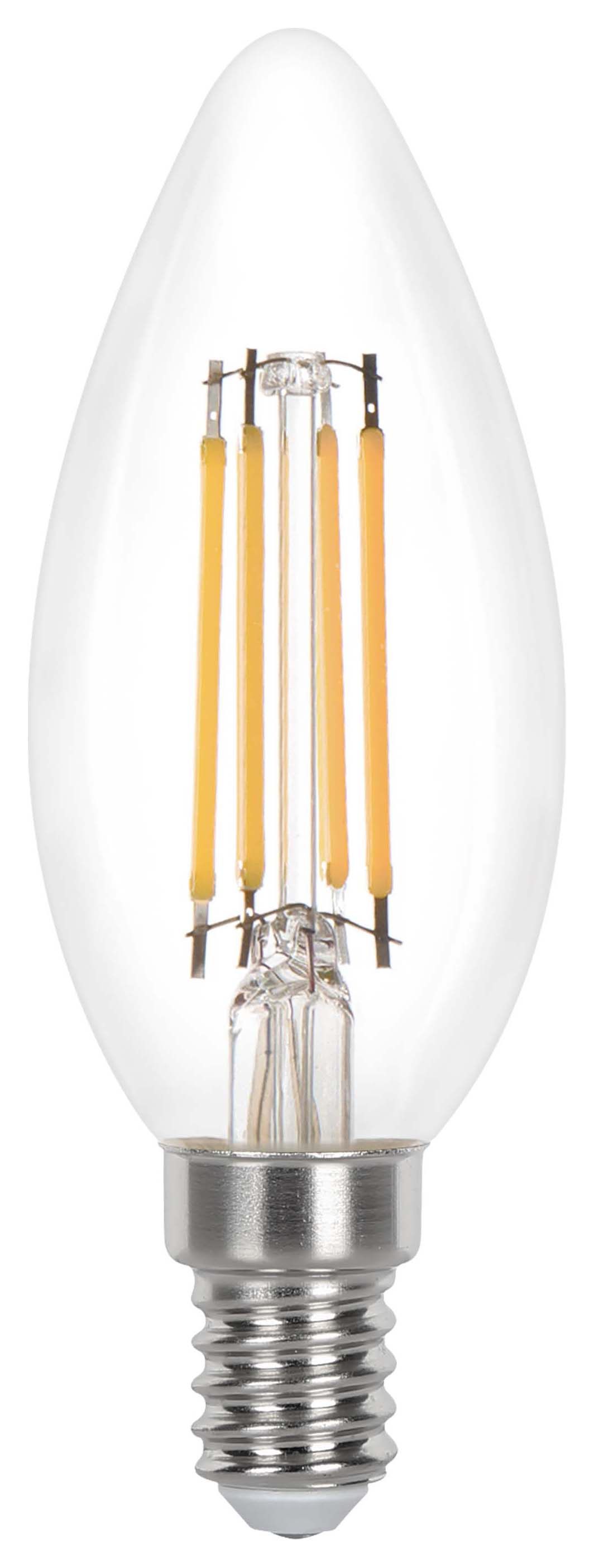 Wickes Dimmable Filament E14 Candle 3.4W Warm White Light Bulb