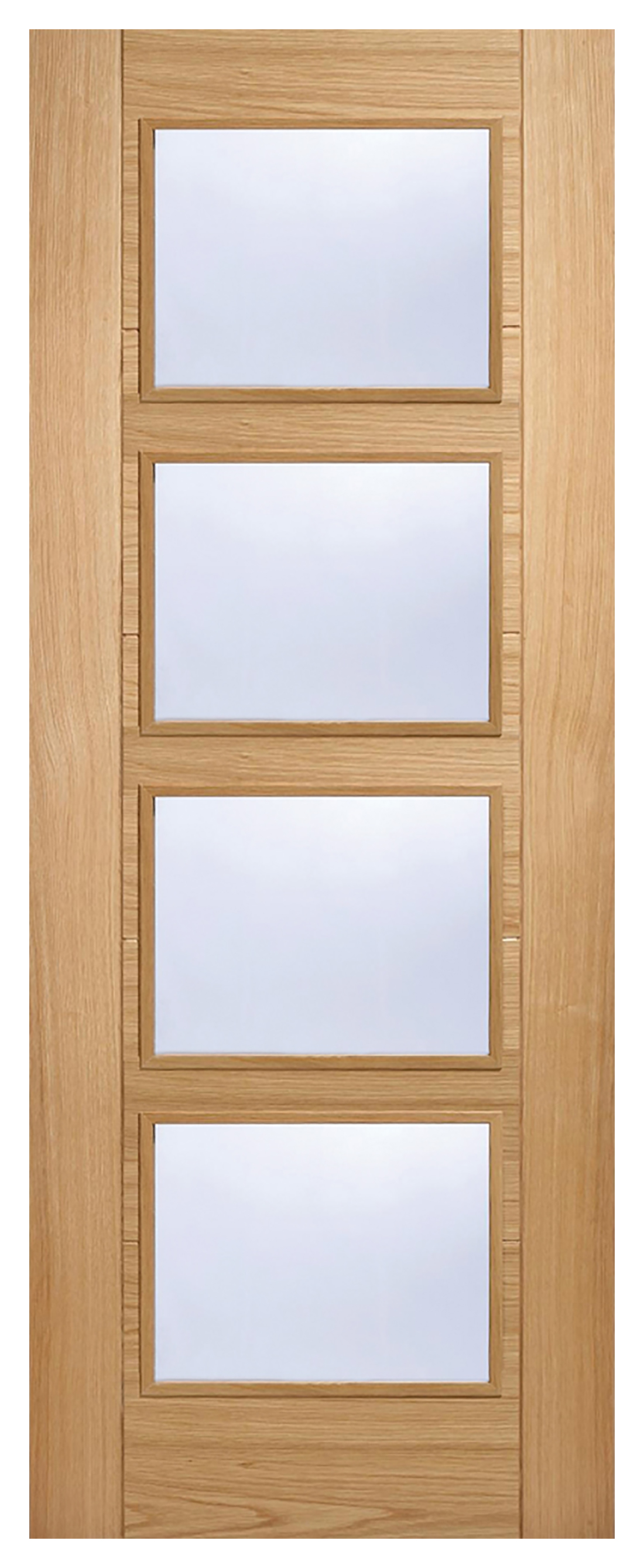 Image of LPD Internal Vancouver 4 Lite Pre-Finished Oak FD30 Fire Door - 762 x 1981mm