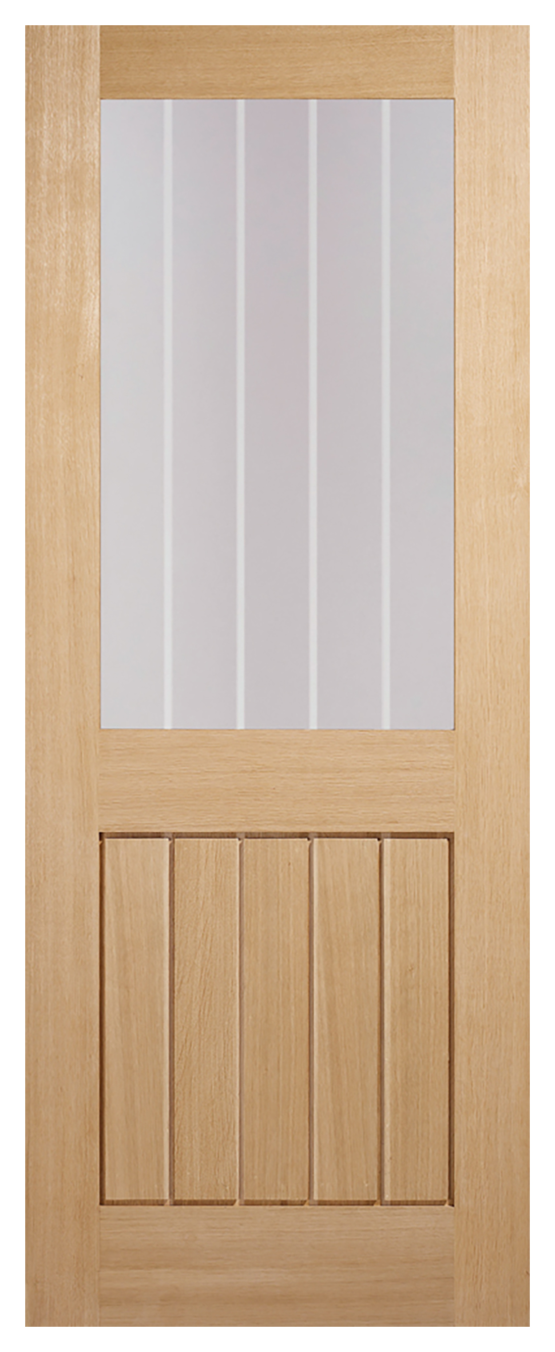 LPD Internal Mexicano Half Light Oak FD30 Fire Door - 1981 mm