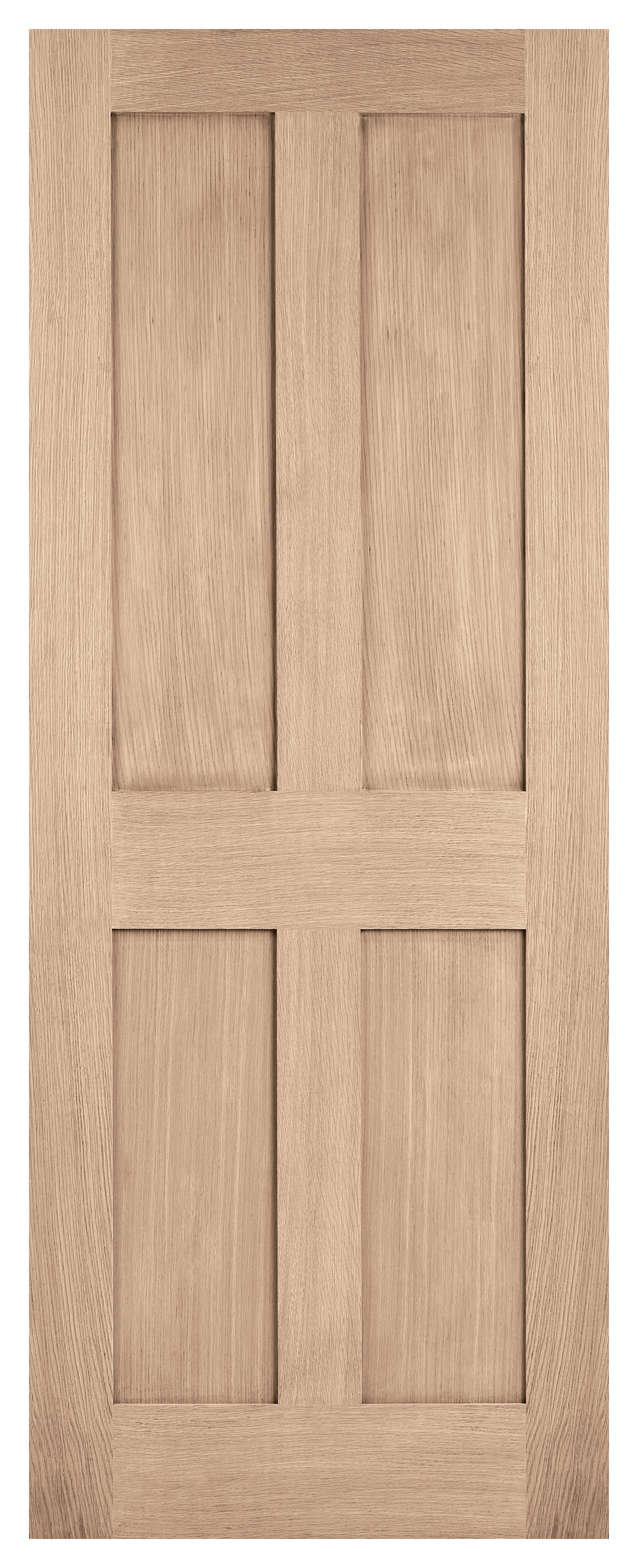 LPD Internal London 4 Panel Unfinished Oak FD30 Fire Door - 838 x 1981mm
