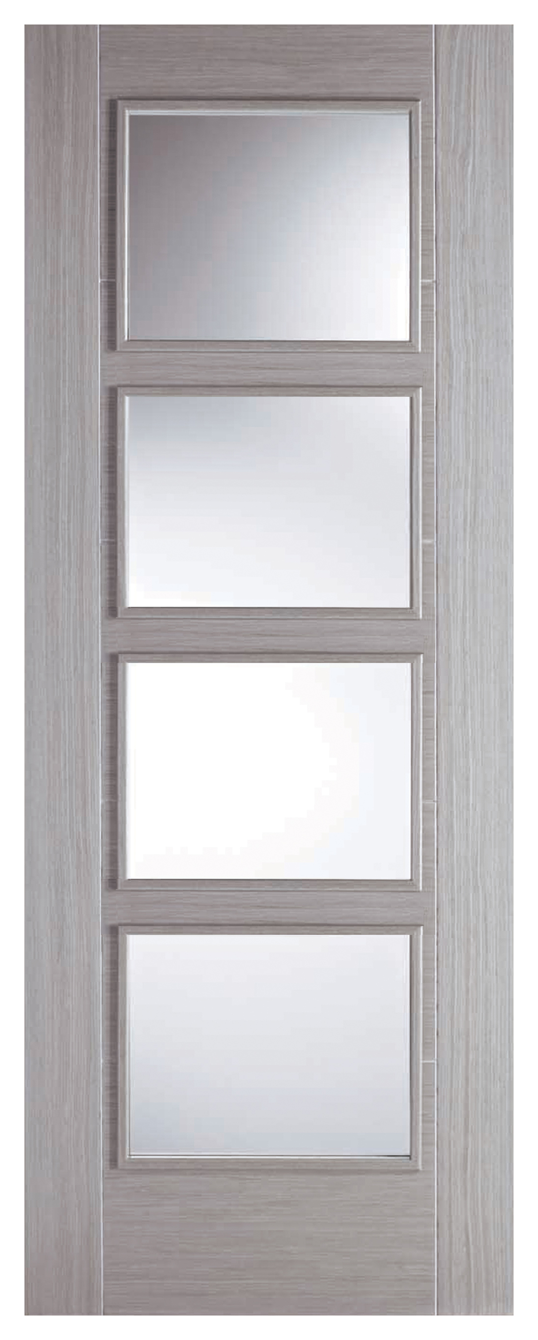 Image of LPD Internal Vancouver 4 Lite Pre-Finished Light Grey FD30 Fire Door - 838 x 1981mm